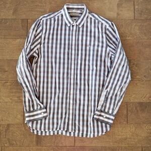 Burberry Long Sleeve Collared Button Down Plaid Shirt Multicolor Mens Size Large